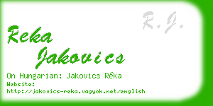 reka jakovics business card